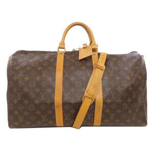 LOUIS VUITTON Brown Monogram Keepall 50 Boston Bag
